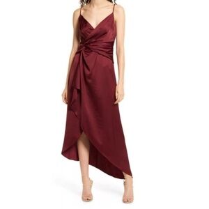 Significant Other Elsie Dress Wine Burgundy Slip Satin Formal Event Prom 10 NWT